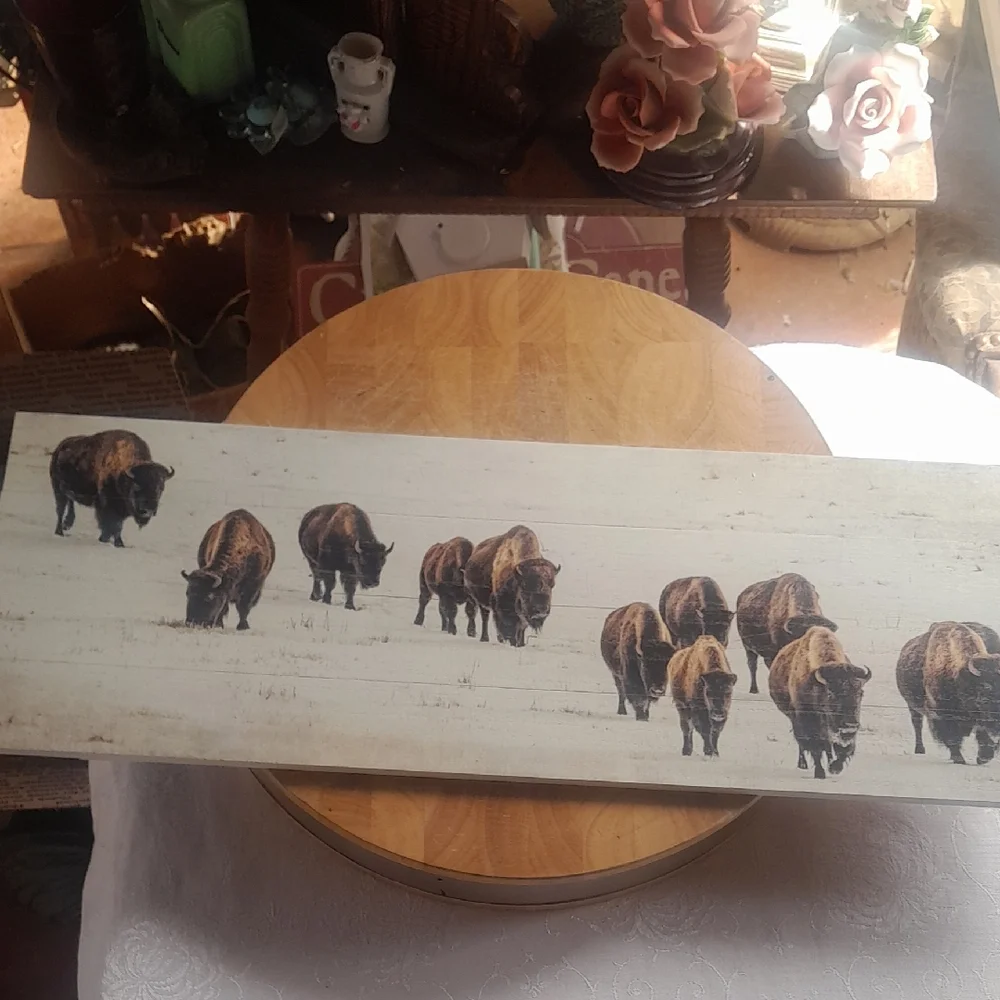 Buffalo Herd Wall Art Decor - Picture 1 of 4